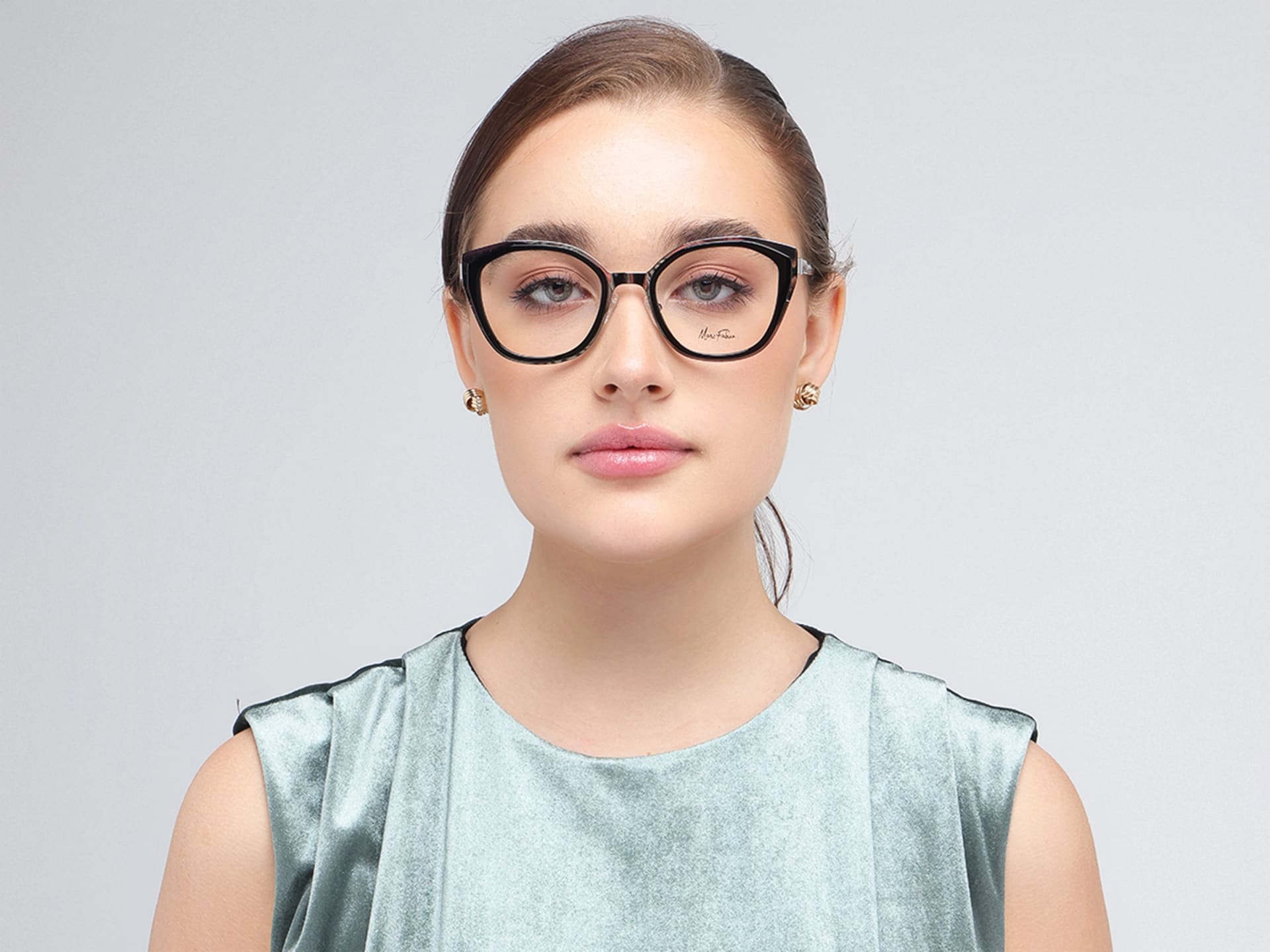 Black & Silver Cat-eye Glasses-