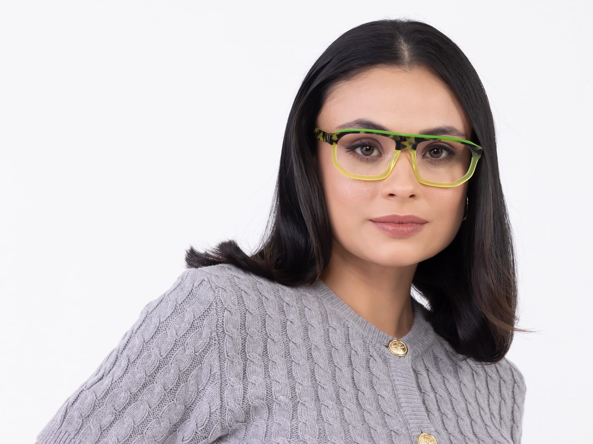 Lime Green & Jungle Tortoise Pilot Glasses