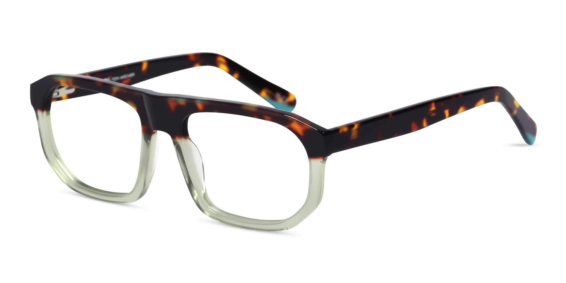 Dark Tortoise & Crystal Gin Green Pilot Glasses