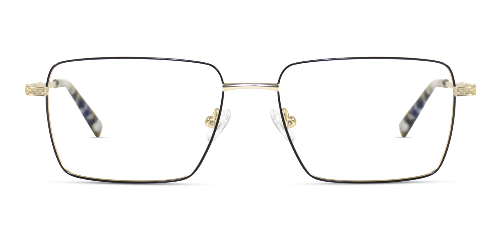 Black And Gold Rectangular Glasses