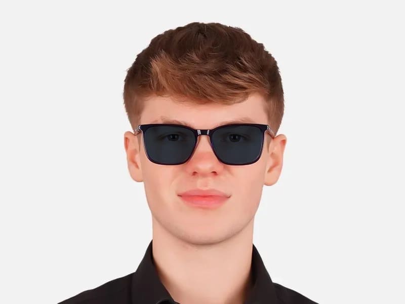 Crystal Grey Rectangular Sunglasses-