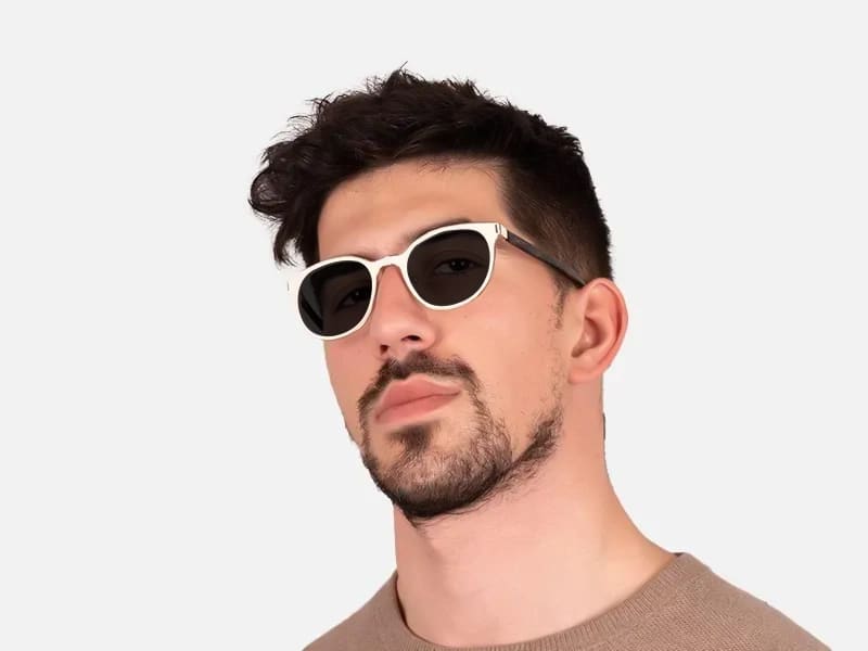 White Round Sunglasses-