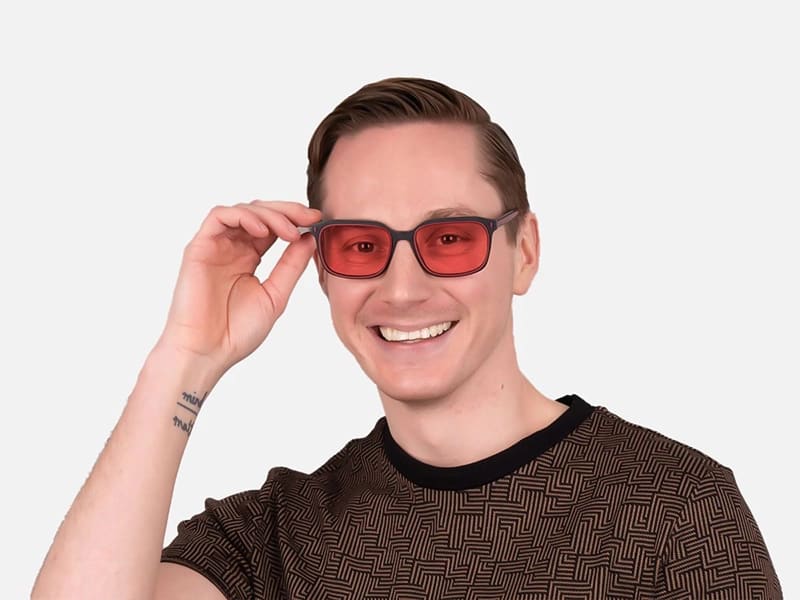 Red Rectangular Sunglasses-