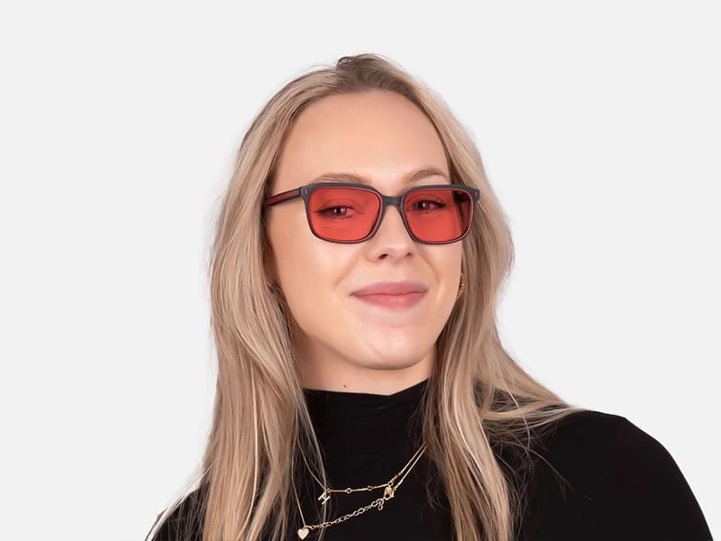 Red Rectangular Sunglasses-