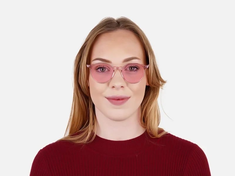 round pink sunglasses