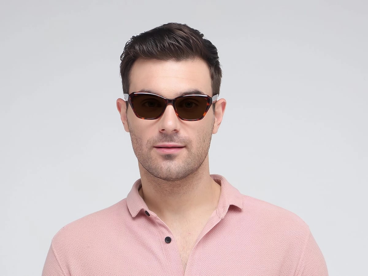 Solid Dark Brown Square Sunglasses