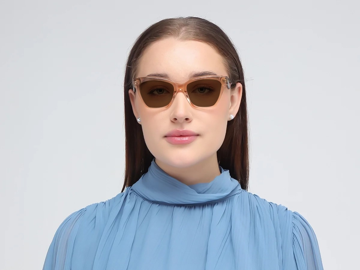 Square Acetate Brown Tinted Sunglasses-