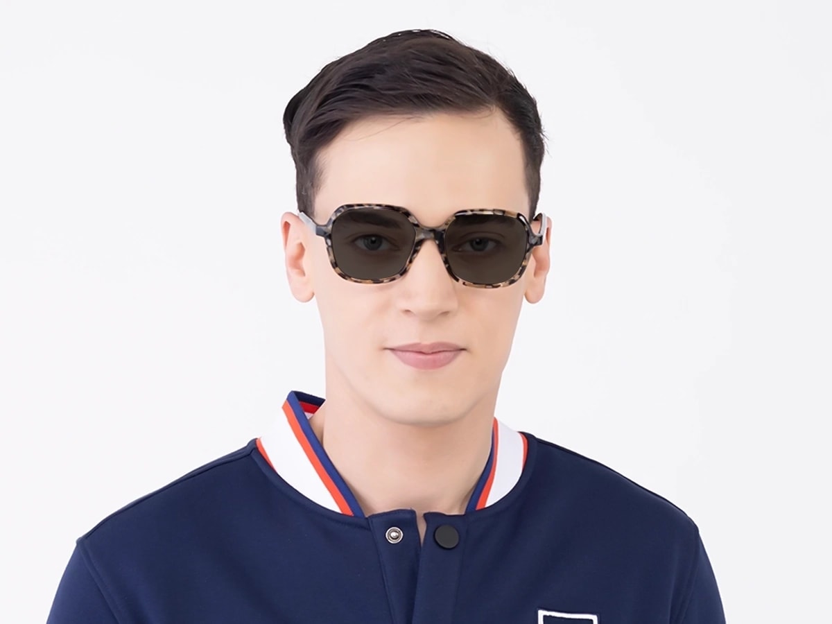 Dark Grey Tinted Square Full Rim Sunglasses