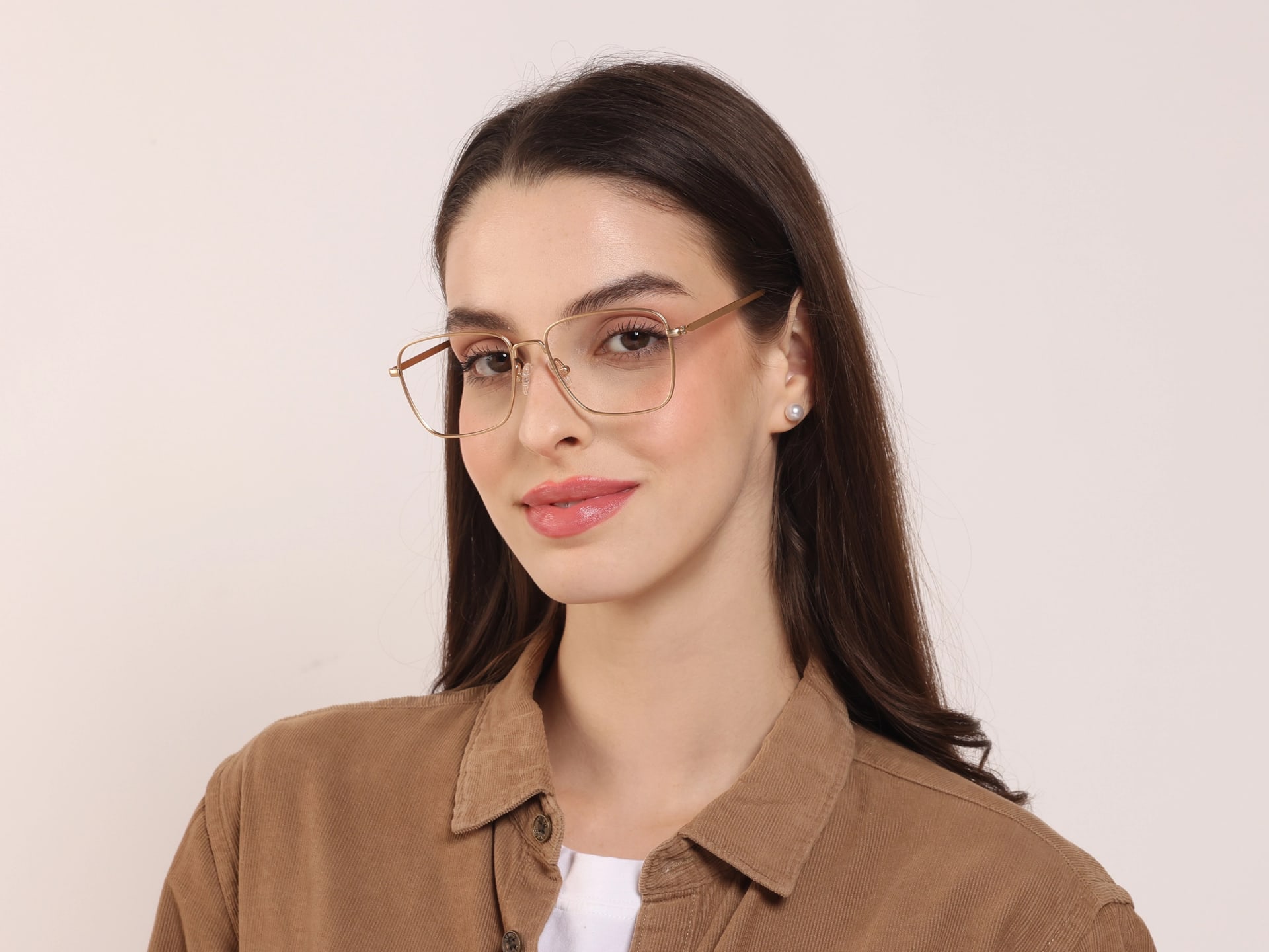 Retro Glasses Frame in Gold Metal with Tortoise Temple Tips, Eyeglasses -2