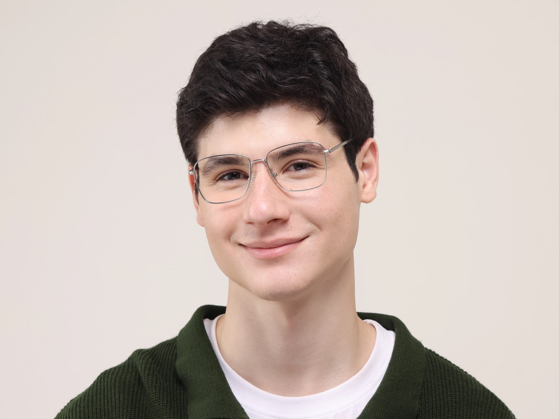 Silver Rectangular Glasses, Eyeglasses -2