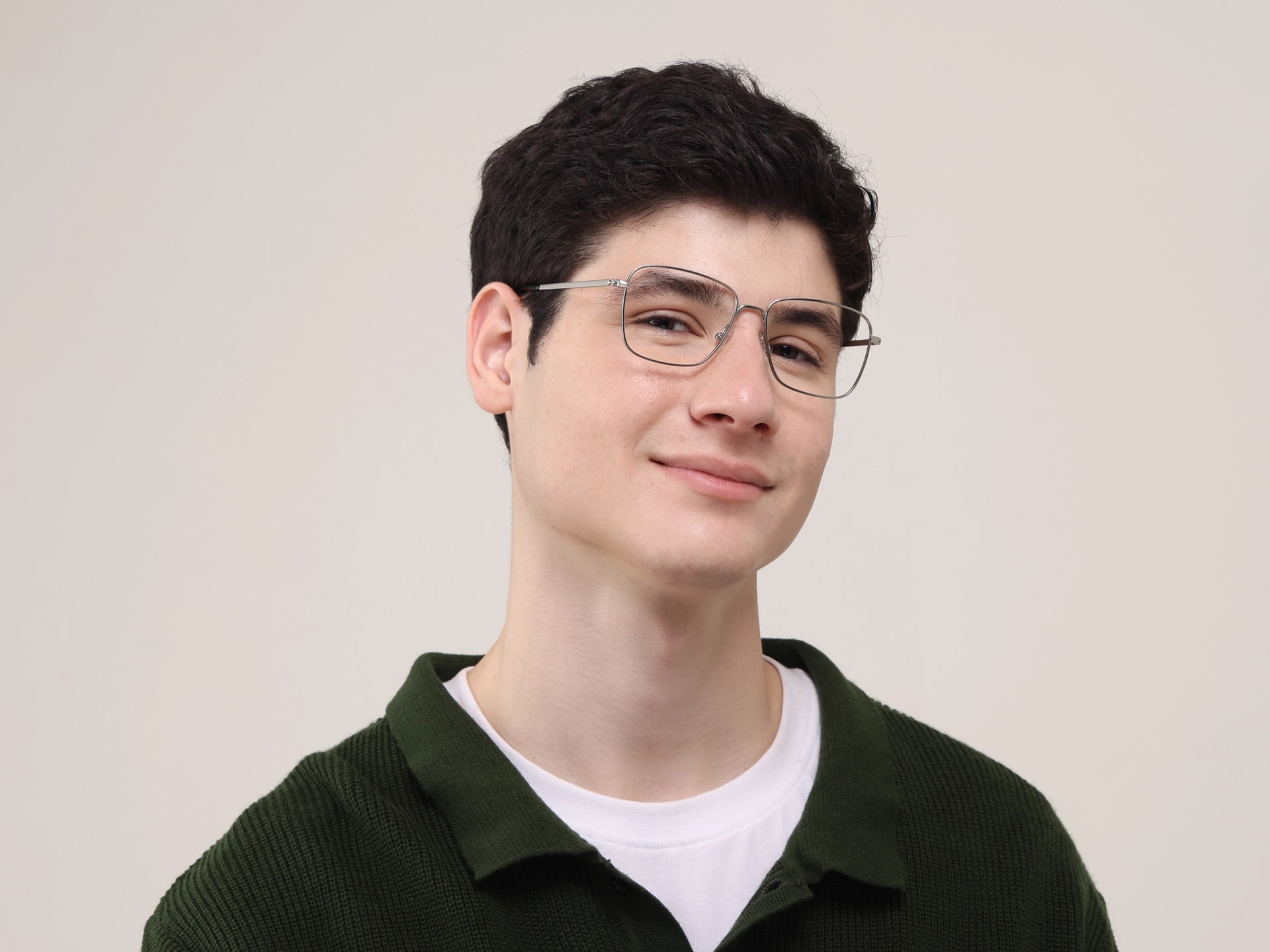 Silver Rectangular Glasses, Eyeglasses -2