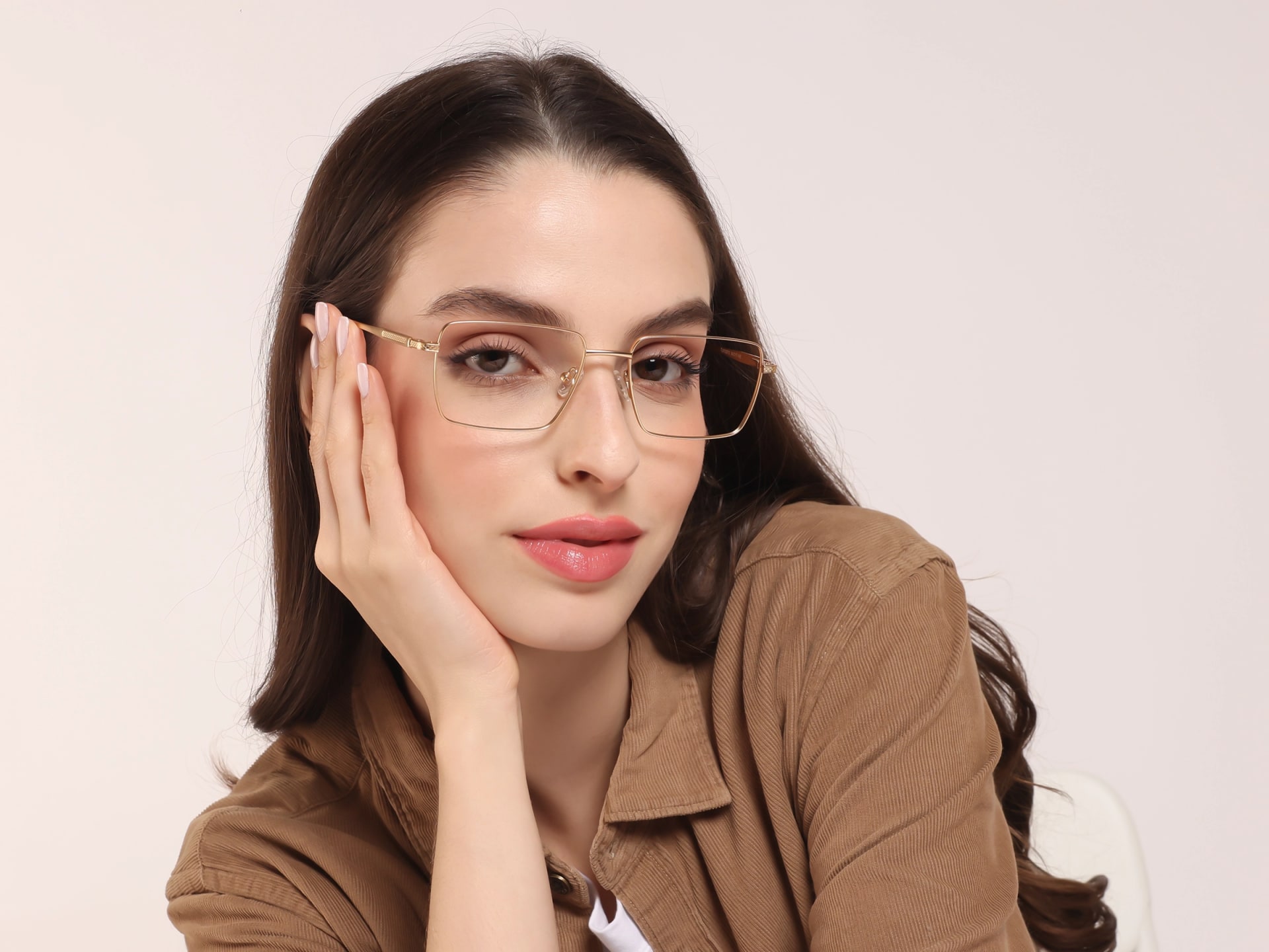Gold Rectangular Glasses