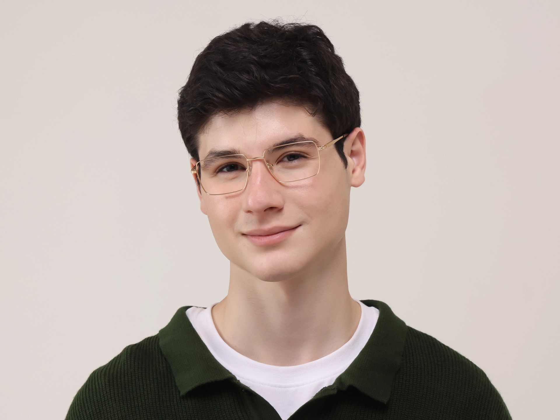 Gold Rectangular Glasses