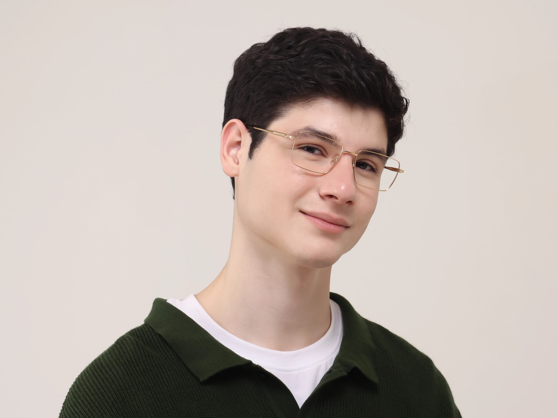 Gold Rectangular Glasses