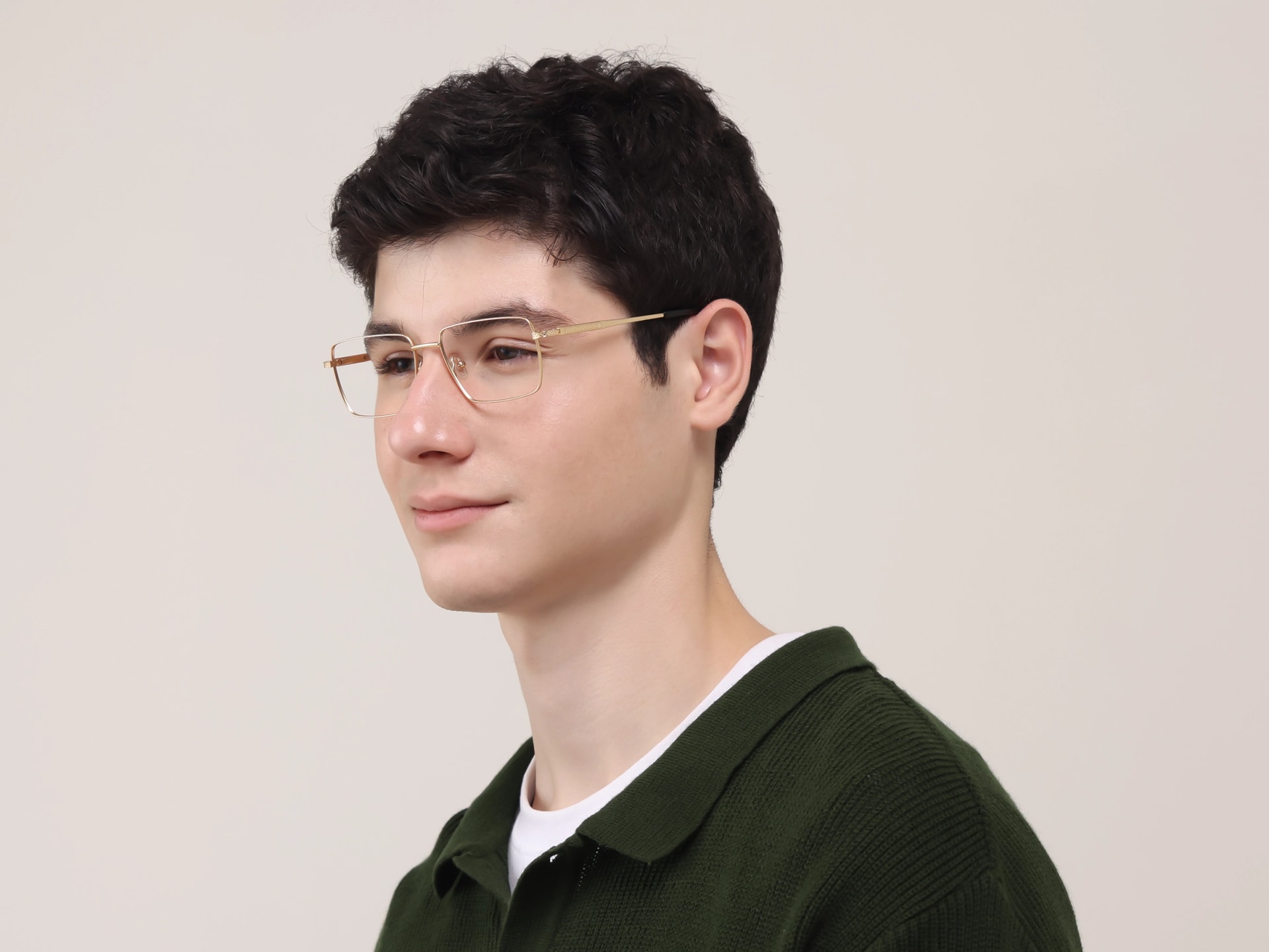 Gold Rectangular Glasses