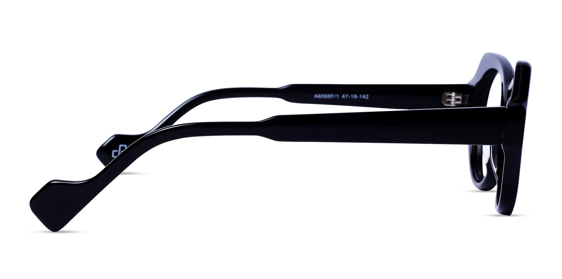 Black Cateye Geometric Full-Rim Glasses