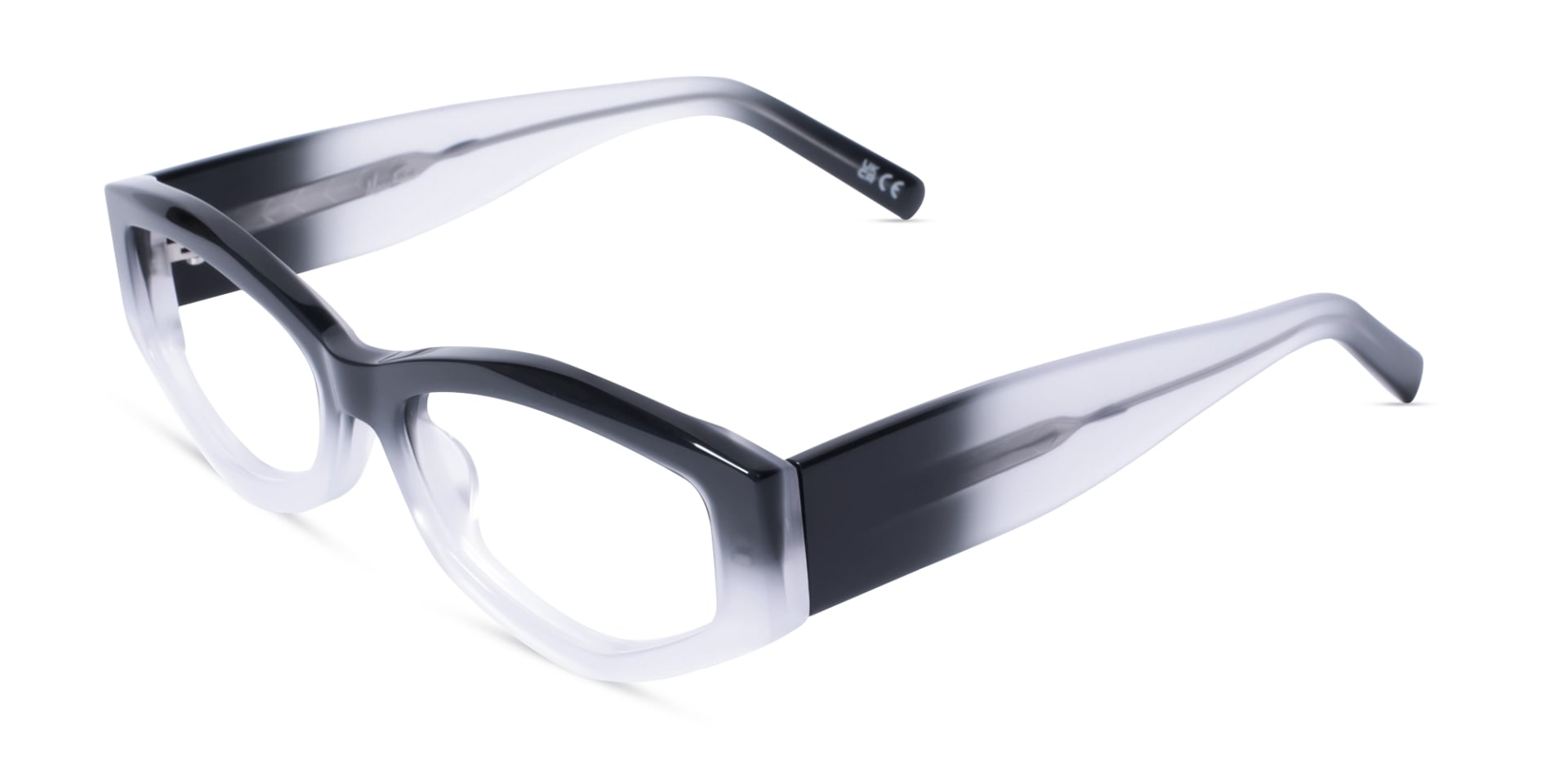 Smoke Grey Ombre Geometric Glasses