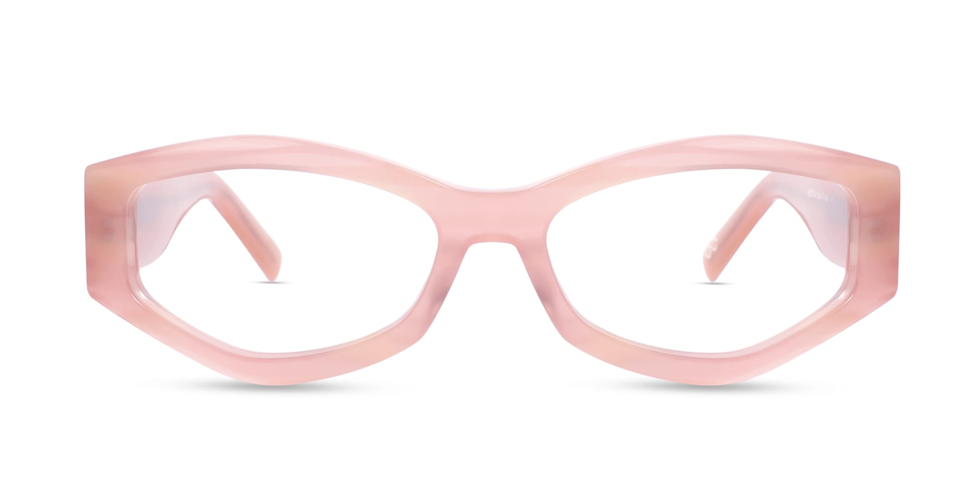 Tea Rose pink Oversized Full-Rim Glasses