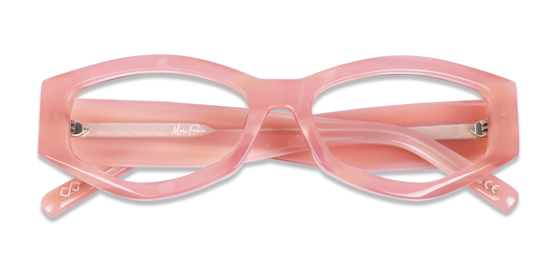 Tea Rose pink Oversized Full-Rim Glasses