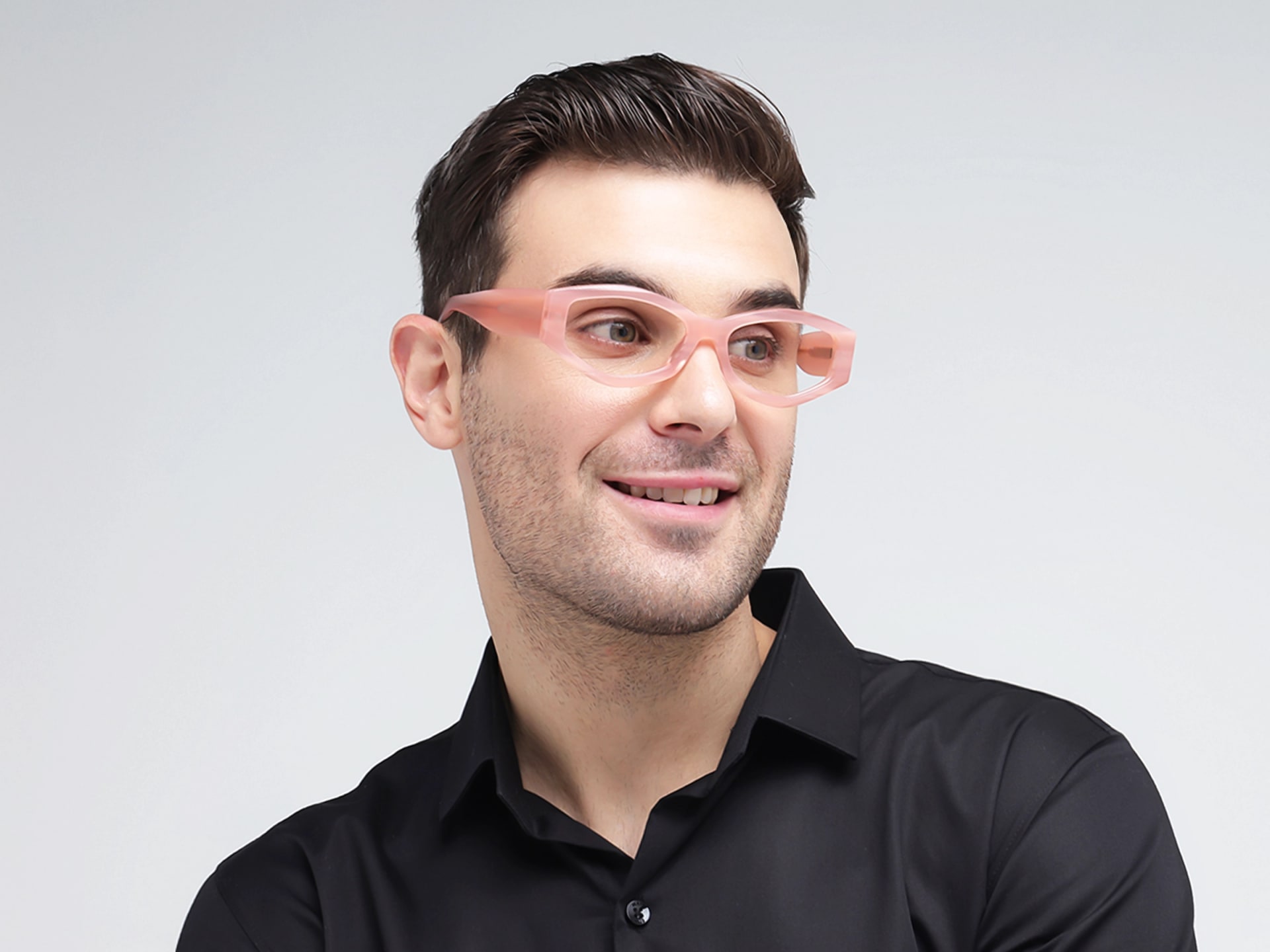 Tea Rose pink Oversized Full-Rim Glasses