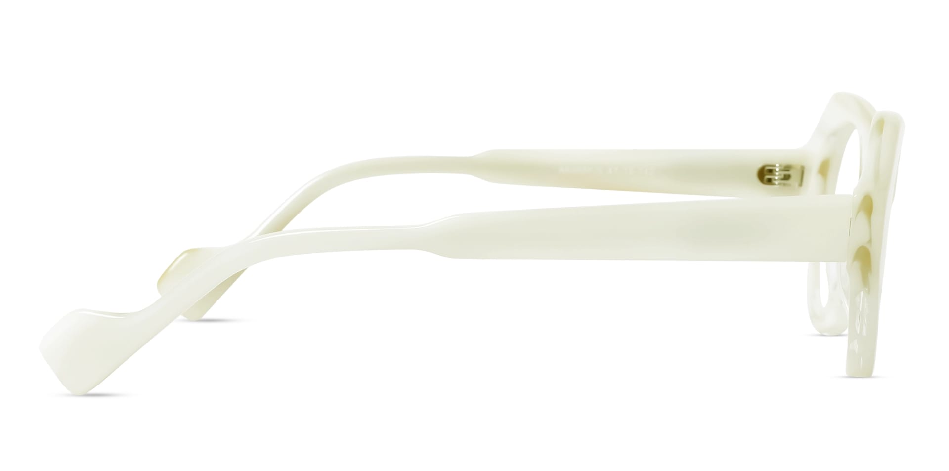 Creme White Cat-eye Geometric Glasses