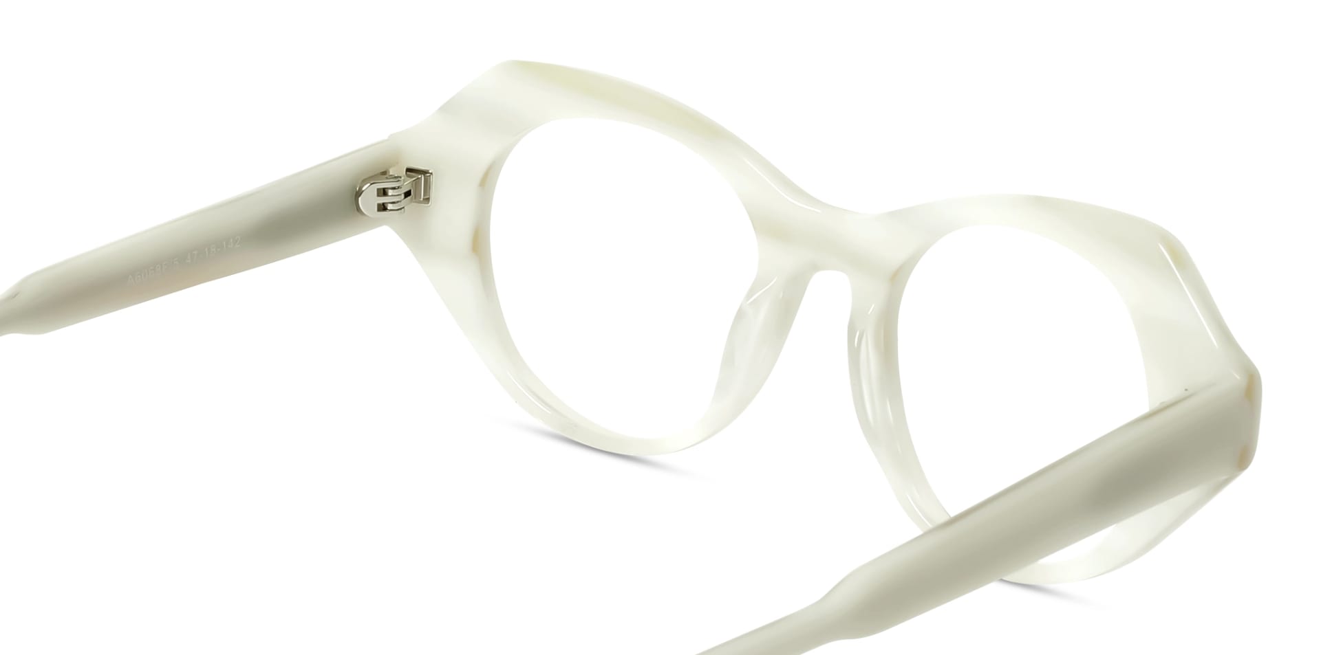 Creme White Cat-eye Geometric Glasses