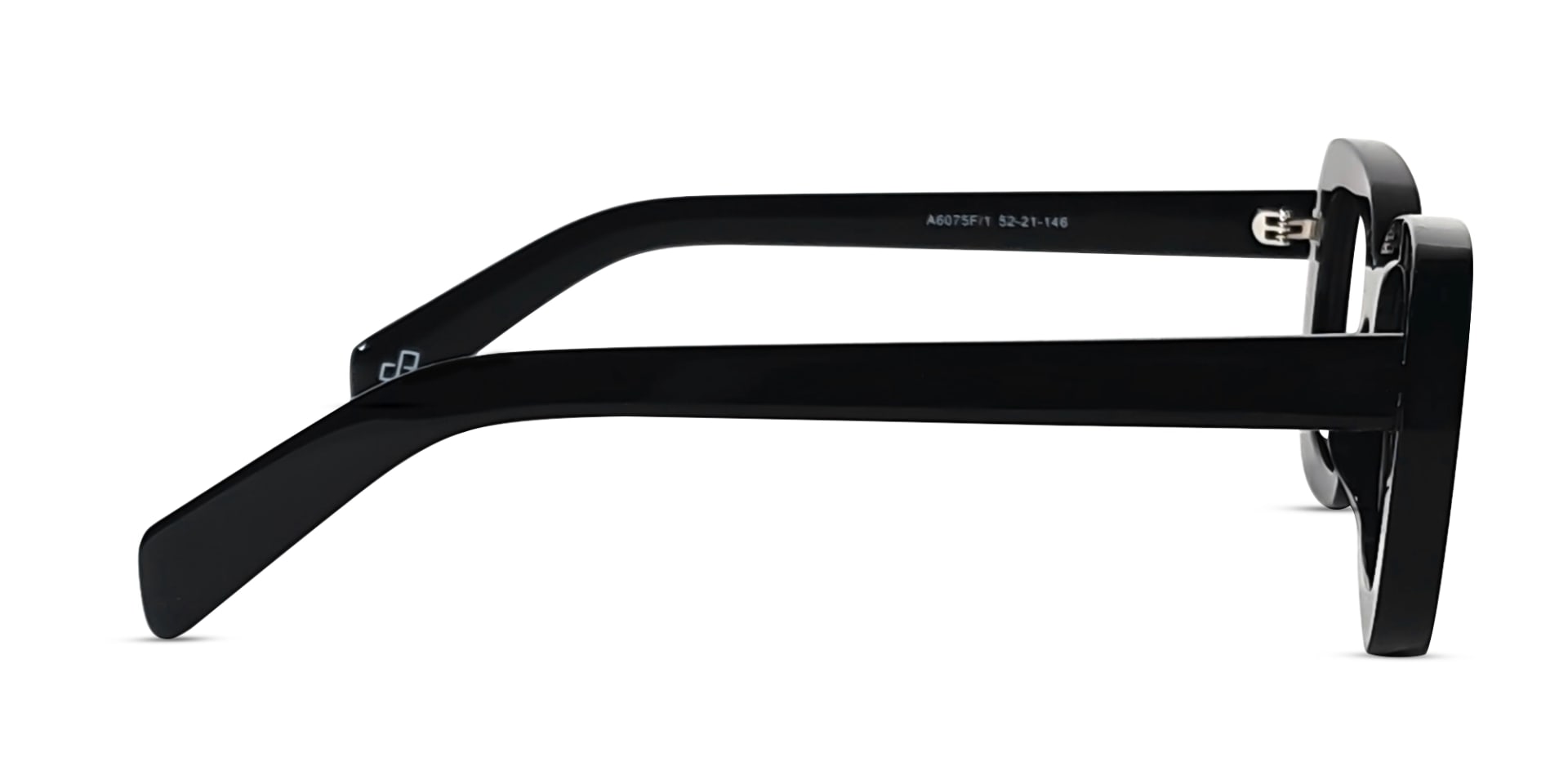 Black Rectangle Oversized Full-Rim Glasses