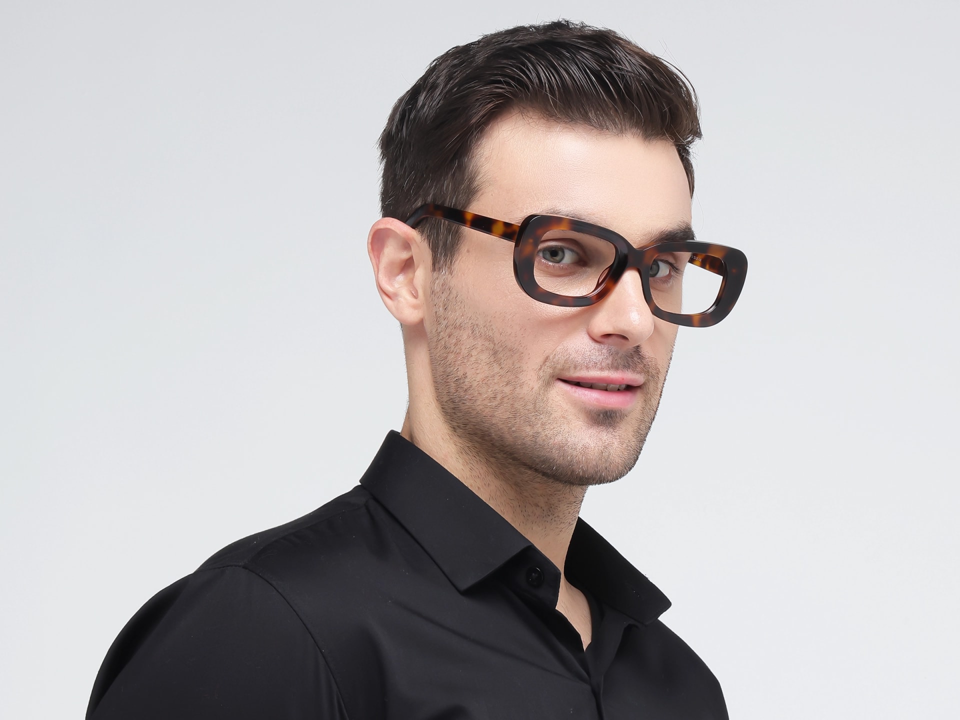 Dark Tortoise Oversized Full-Rim Glasses
