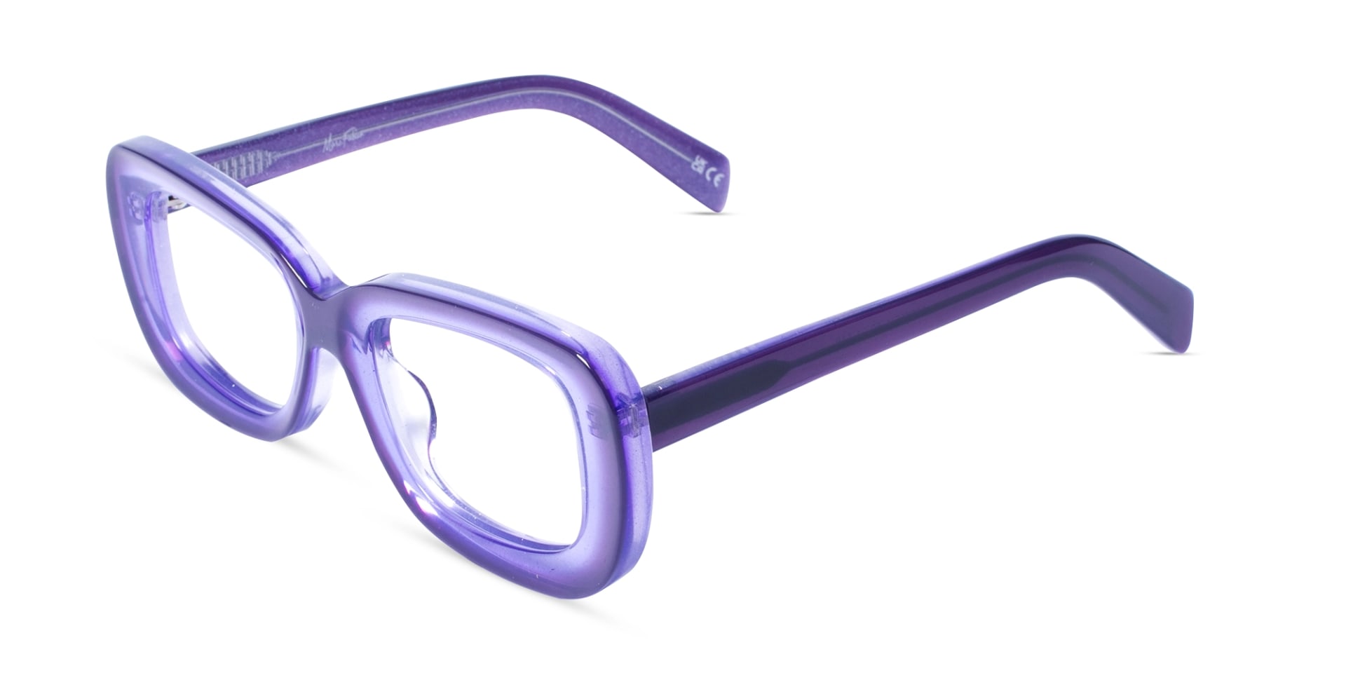 Purple Glittery Hue Oversized Full-Rim Glasses