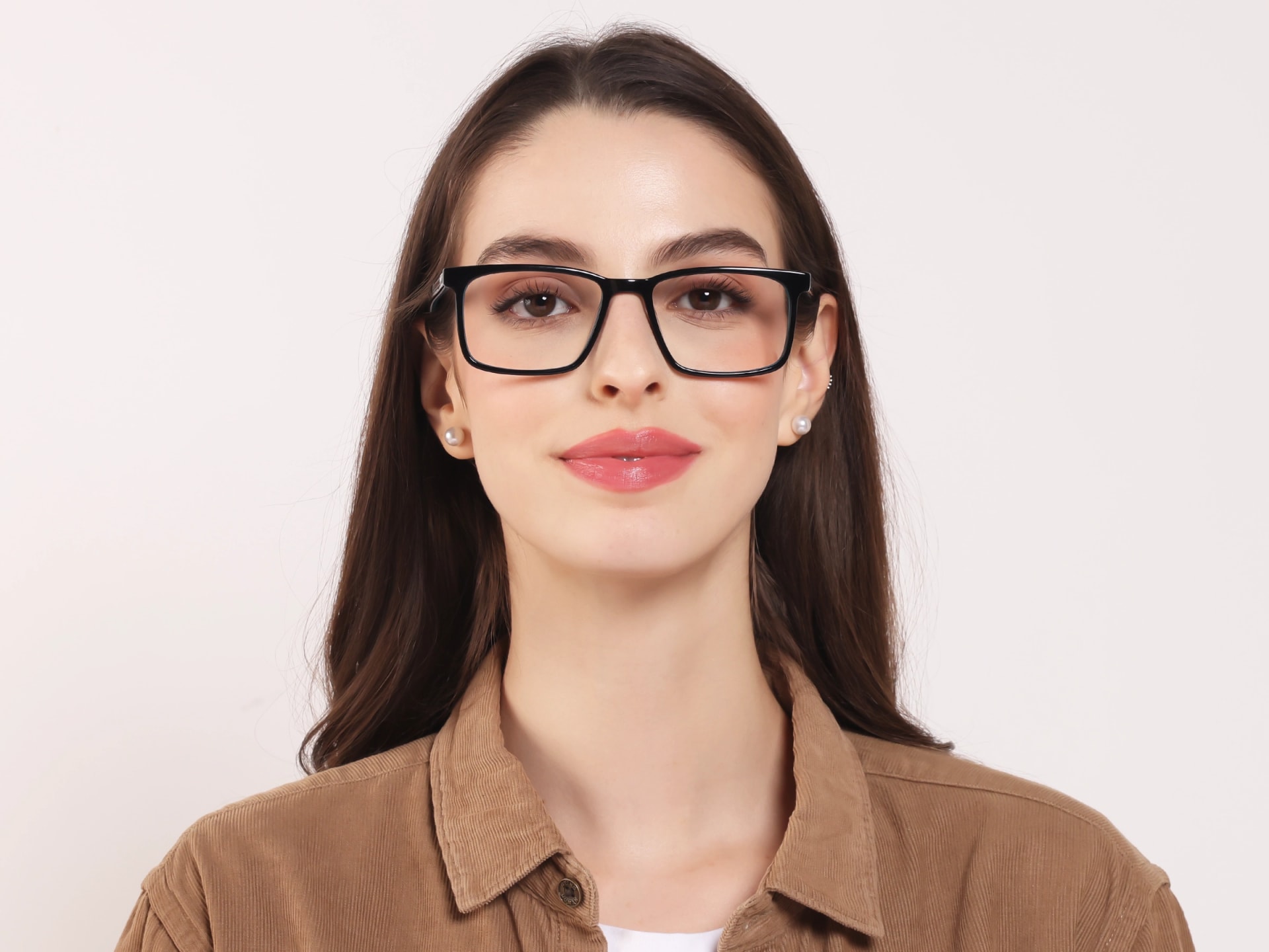 designer Black and teal rectangular glasses frames