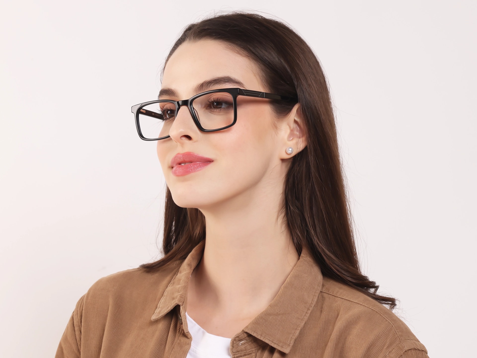 designer black rectangular glasses frames