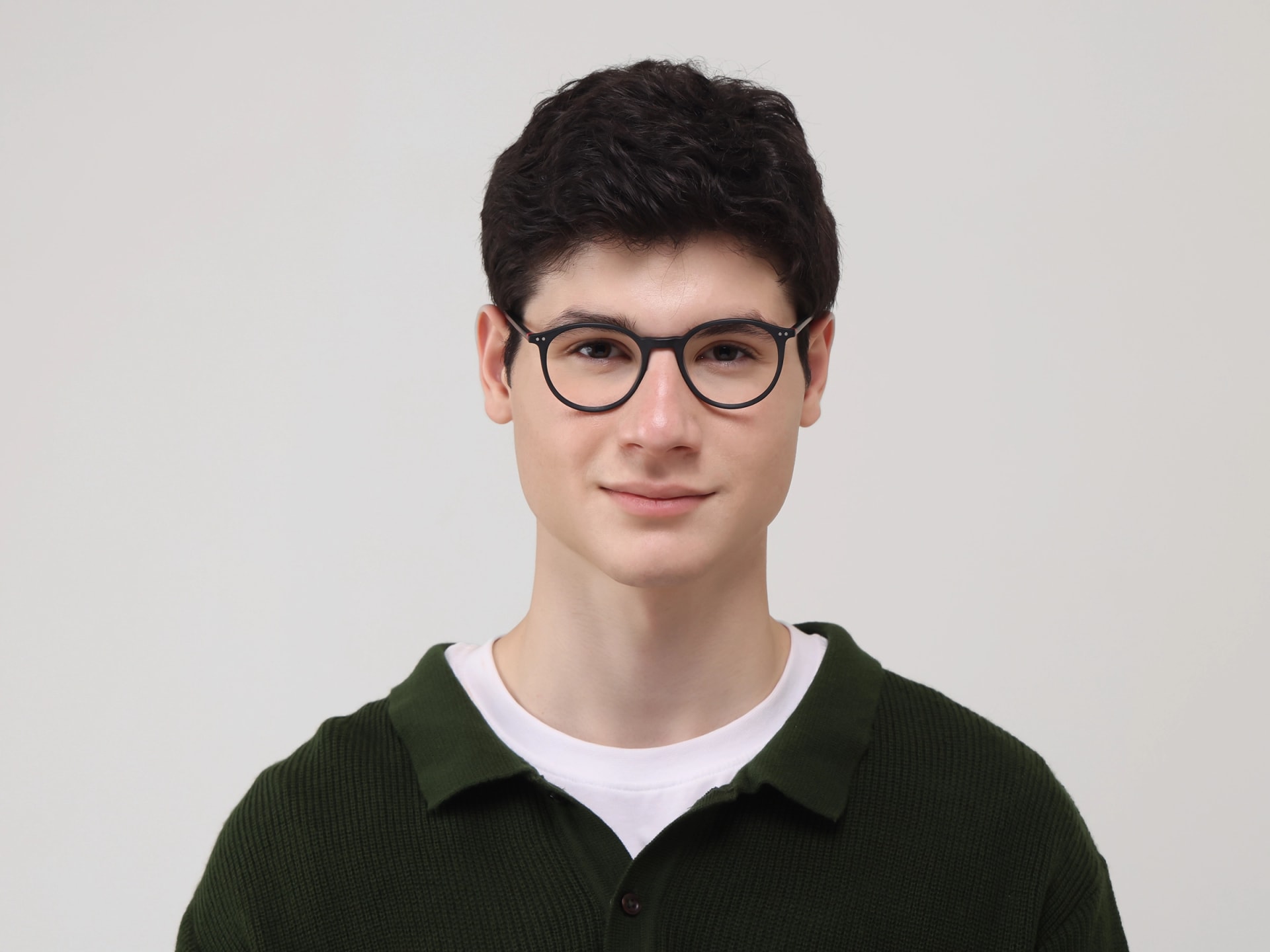 Matte Dark Grey Round Glasses frames