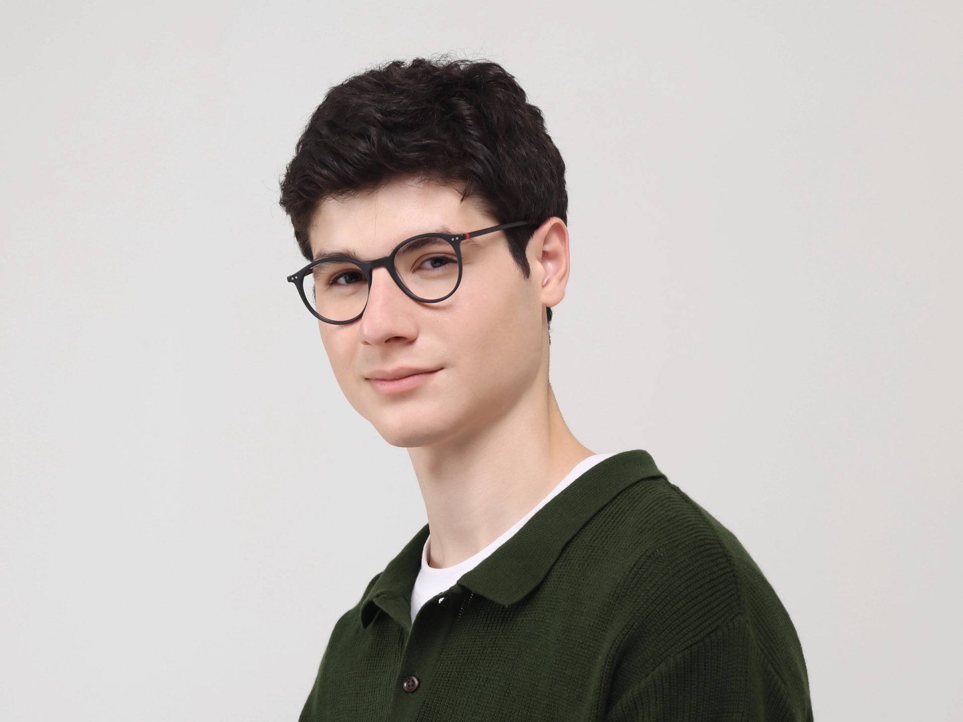 Matte Dark Grey Round Glasses frames