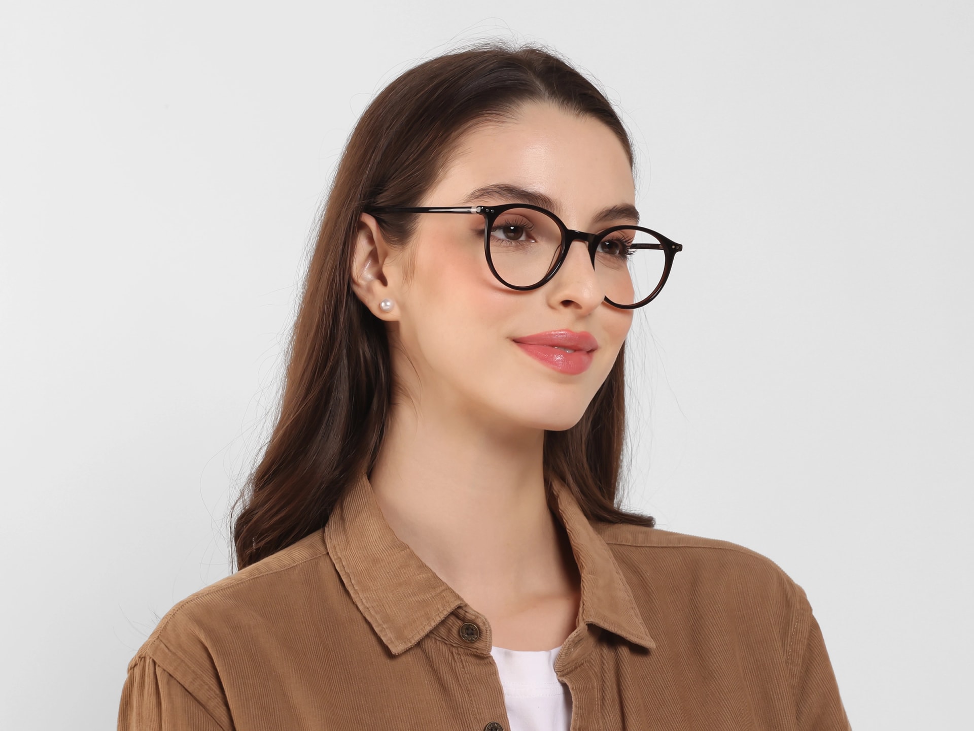 dark brown round full rim glasses frames