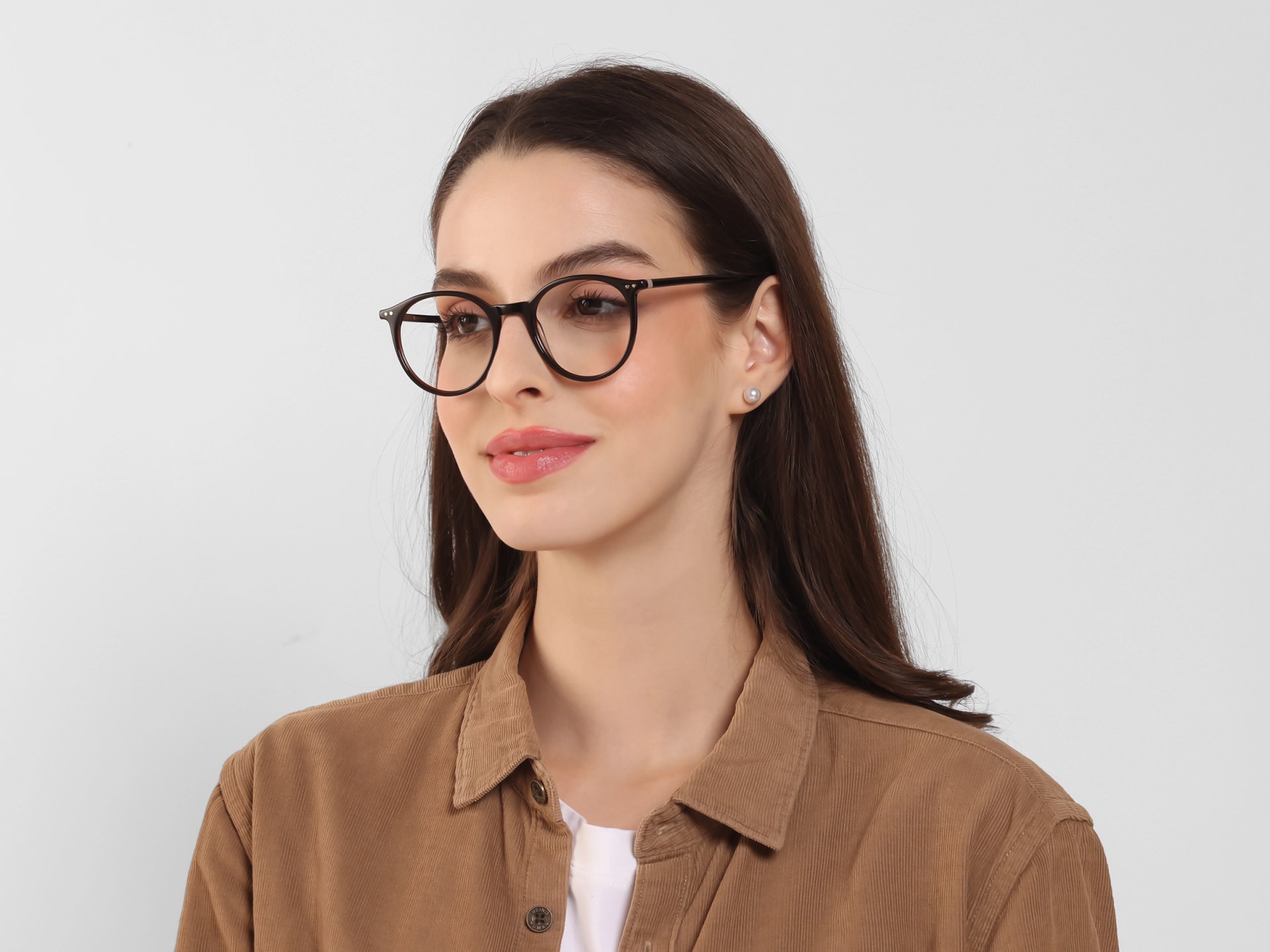 dark brown round full rim glasses frames