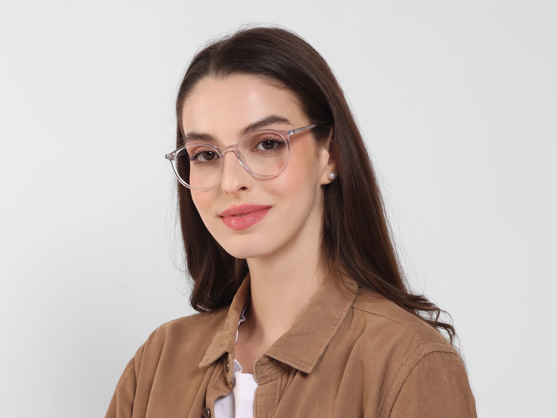 transparent round shape glasses