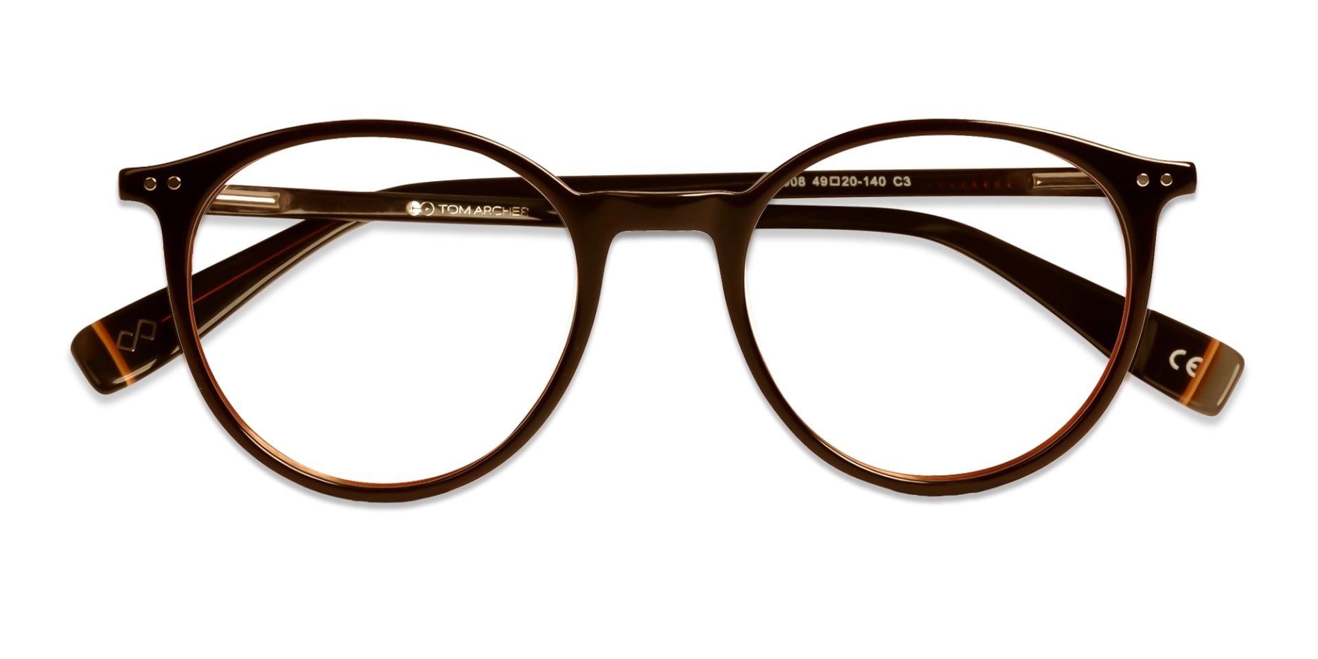 dark brown round full rim glasses frames