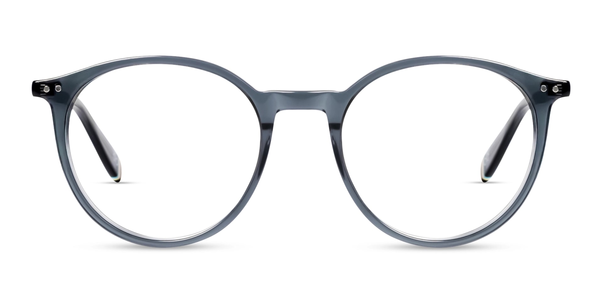 crystal grey round shape glasses