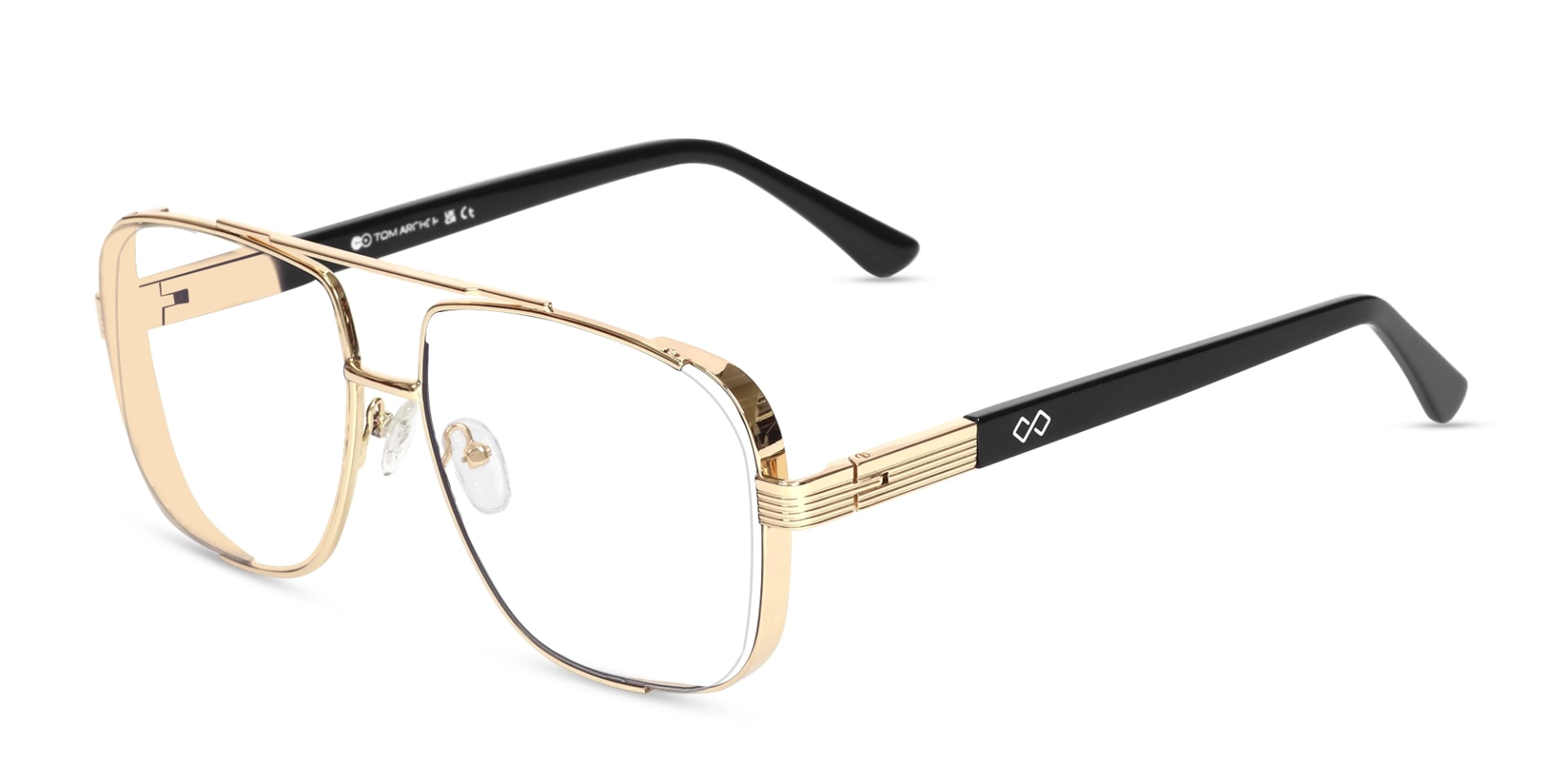 Metal Gold Pilot Square Glasses 