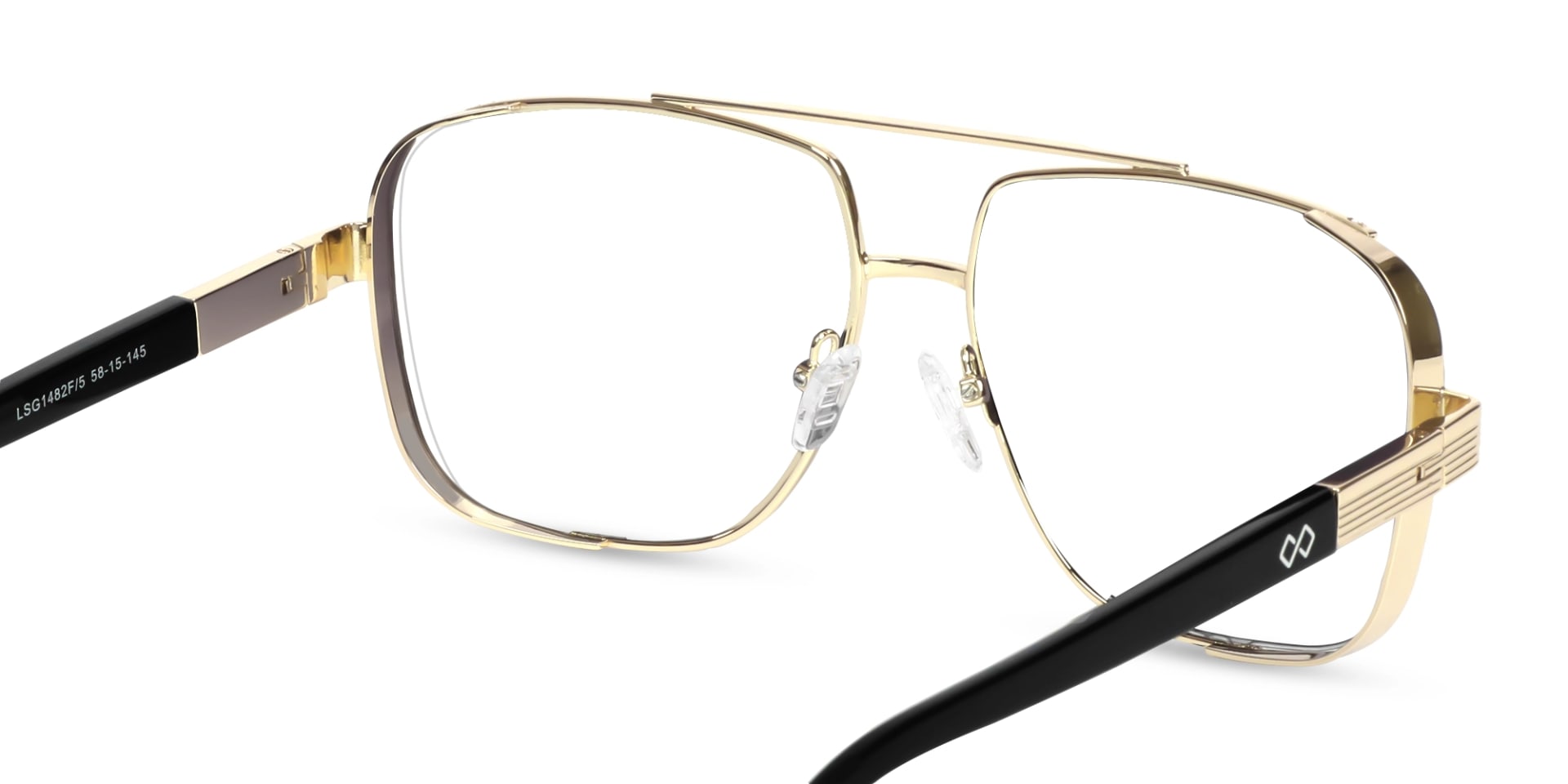 Metal Gold Pilot Square Glasses 