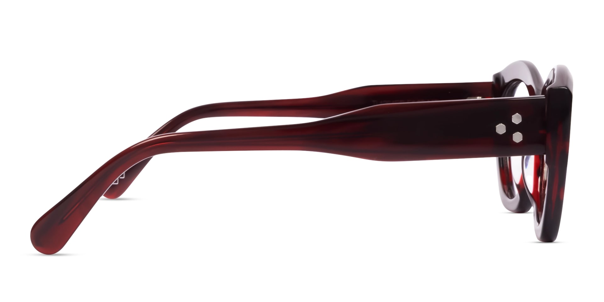 Dark Maroon Red Thick Geometric Glasses