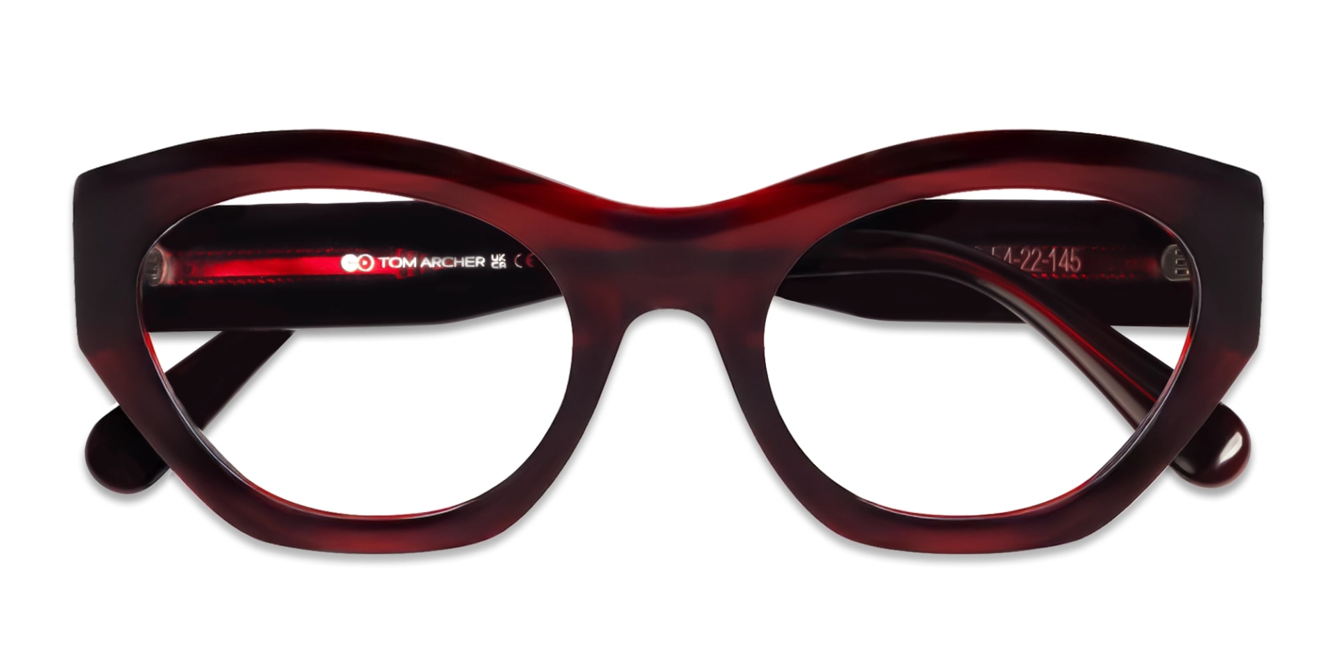 Dark Maroon Red Thick Geometric Glasses