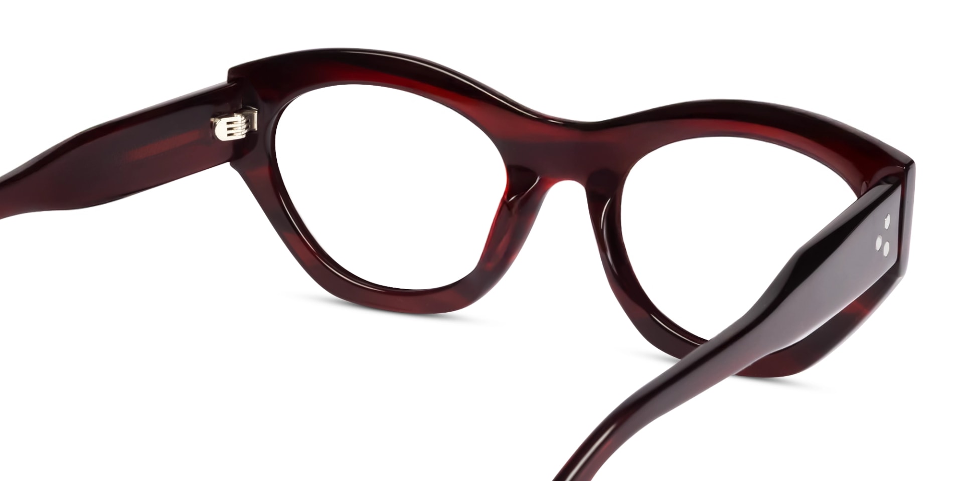 Dark Maroon Red Thick Geometric Glasses