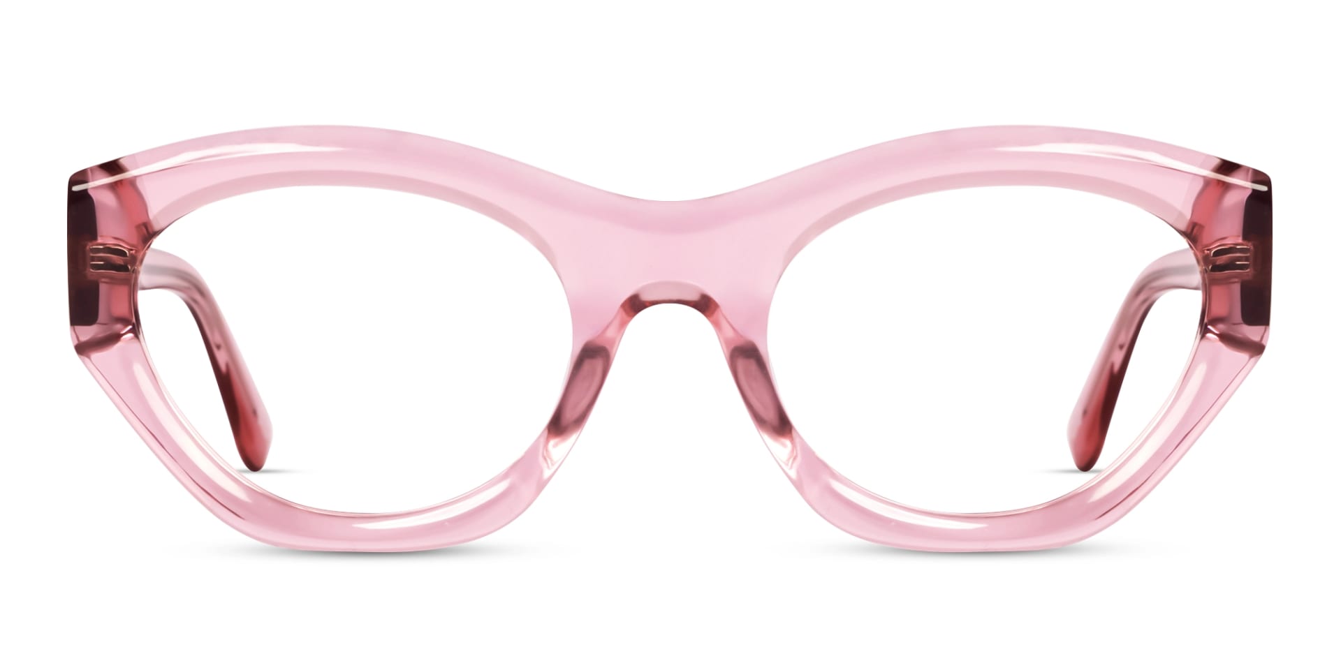 Thick Crystal Pink Geometric Glasses