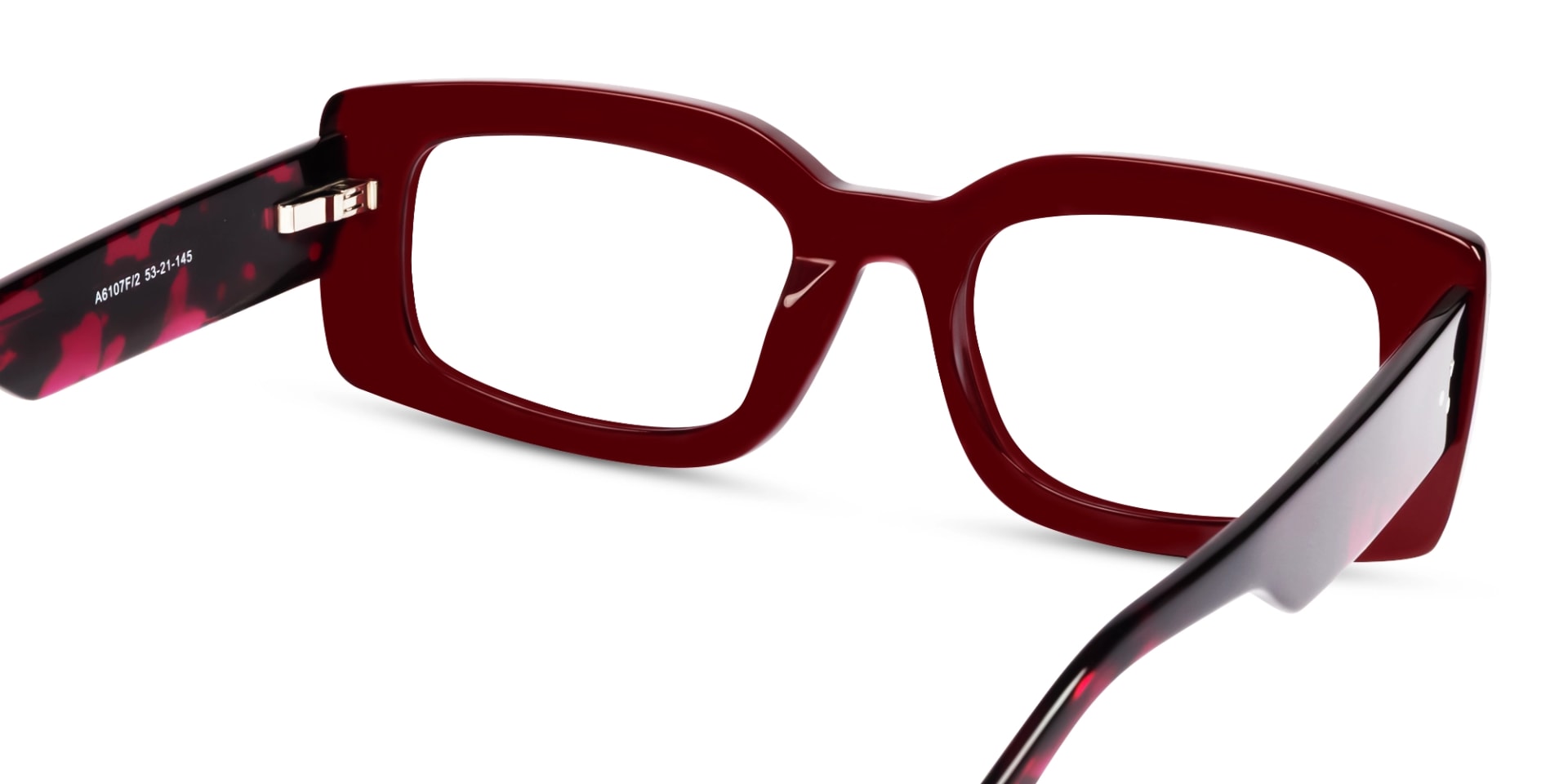 Dark Maroon Thick Oversized Rectangular Glasses
