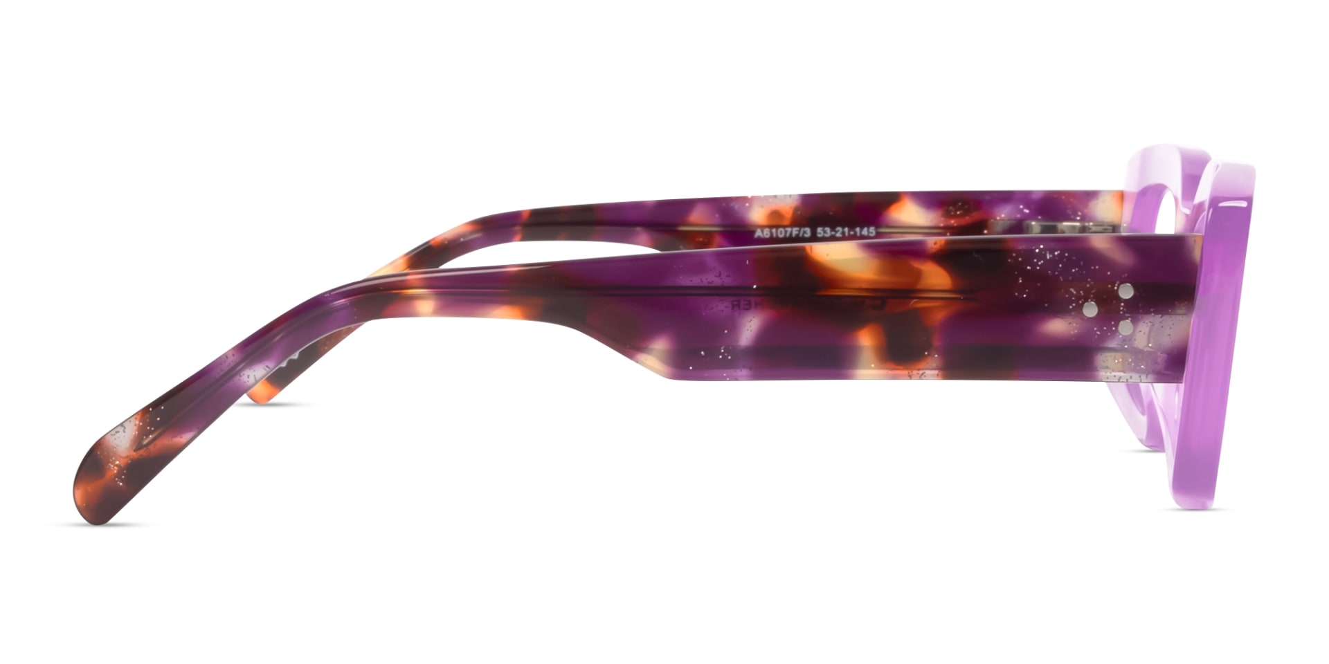 Crystal Wisteria Thick Oversized Rectangular Glasses