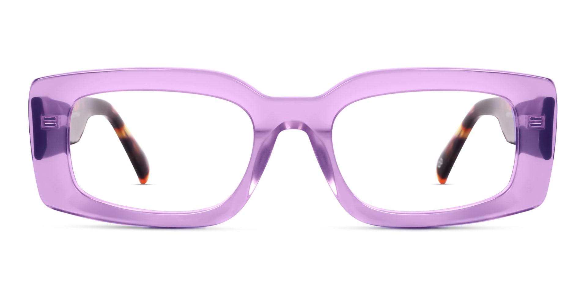 Crystal Wisteria Thick Oversized Rectangular Glasses