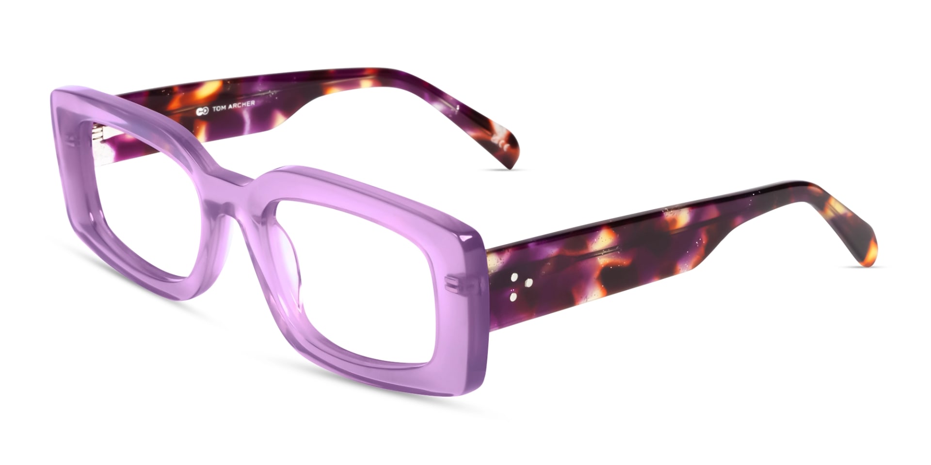 Crystal Wisteria Thick Oversized Rectangular Glasses