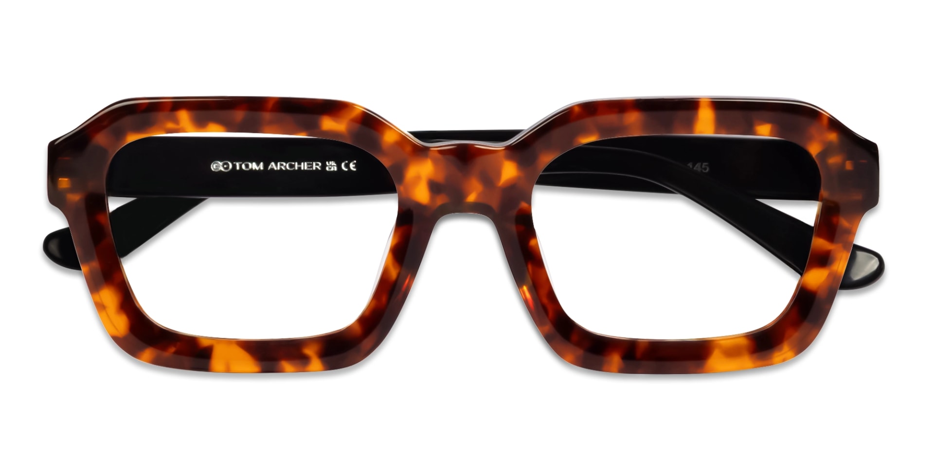 Tortoise Square Geometric Full-rim Glasses