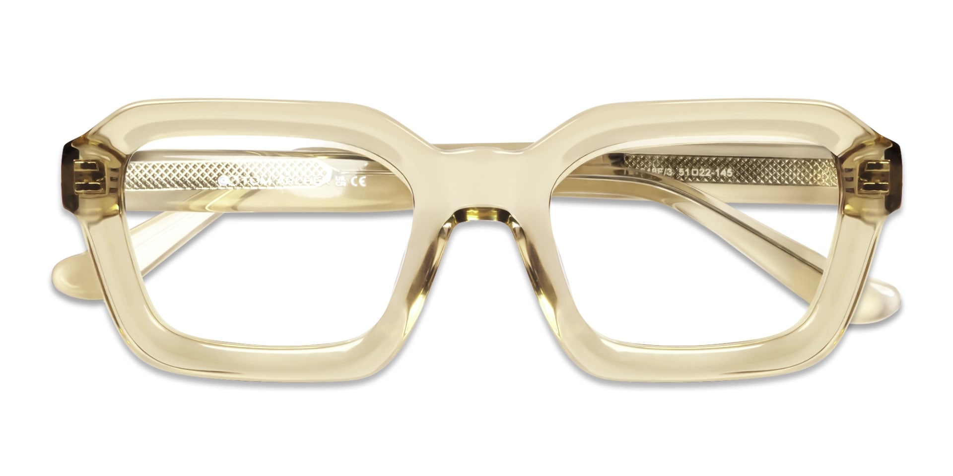 Water Gold Square Geometric Acetate Glasses